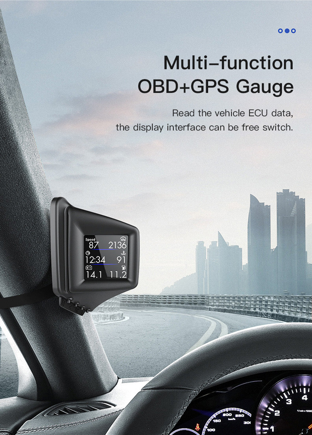 Display AP-1 Car HUD OBD Gauge